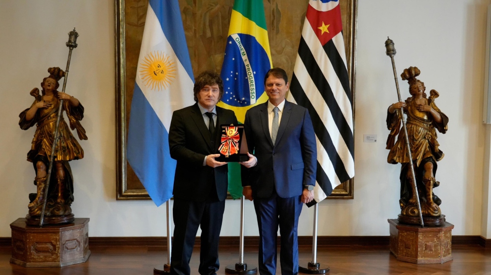 Milei se reunió con el gobernador de San Pablo y participará del lanzamiento de Flávio Bolsonaro
