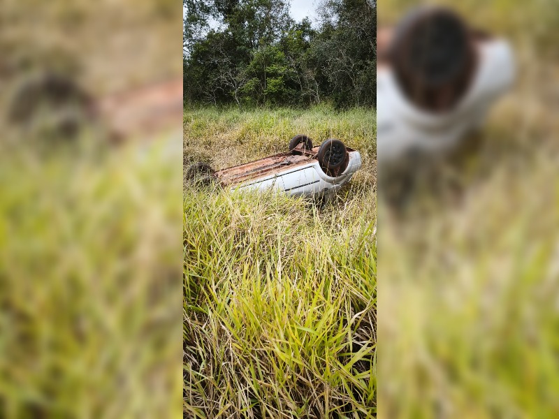 Despiste y vuelco en la Ruta Provincial 103 dejó tres personas heridas, entre ellas una niña
