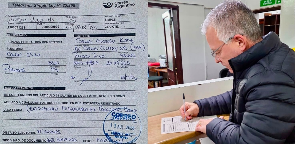 Carlos Koth, titular de la CODEIM, anunció su renuncia a Encuentro Misionero