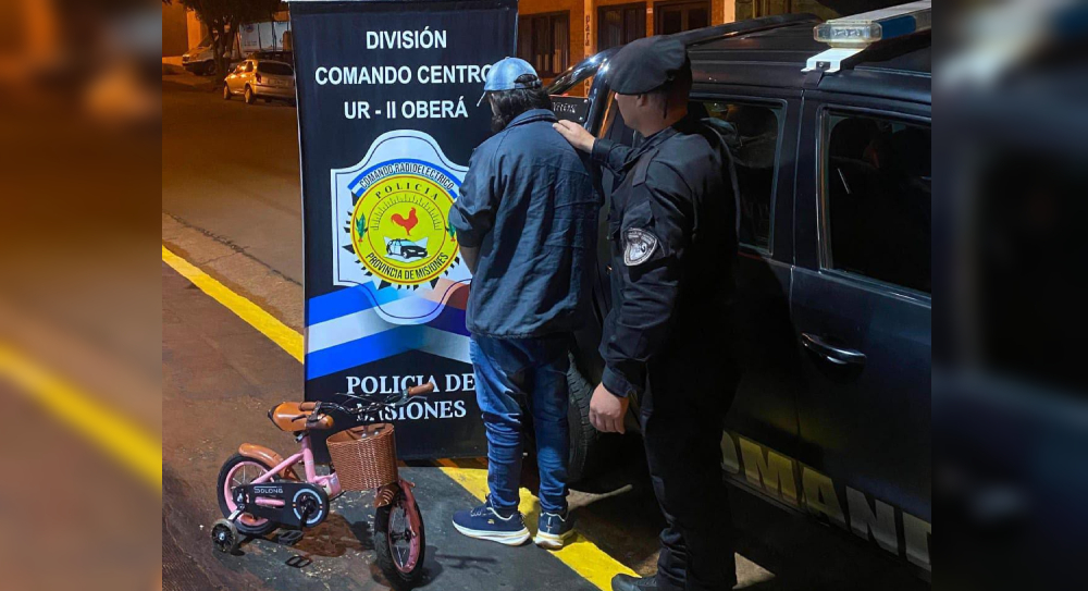 Un chofer de aplicación fue detenido tras huir con la bicicleta de una niña en Oberá