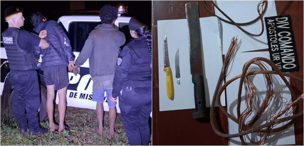 Apóstoles: detuvieron a dos hombres por robar cables de un transformador
