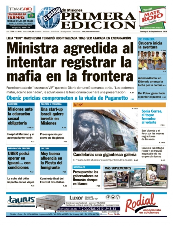 Tapa 9 de septiembre de 2018