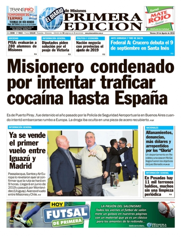 Tapa viernes 24 de agosto de 2018