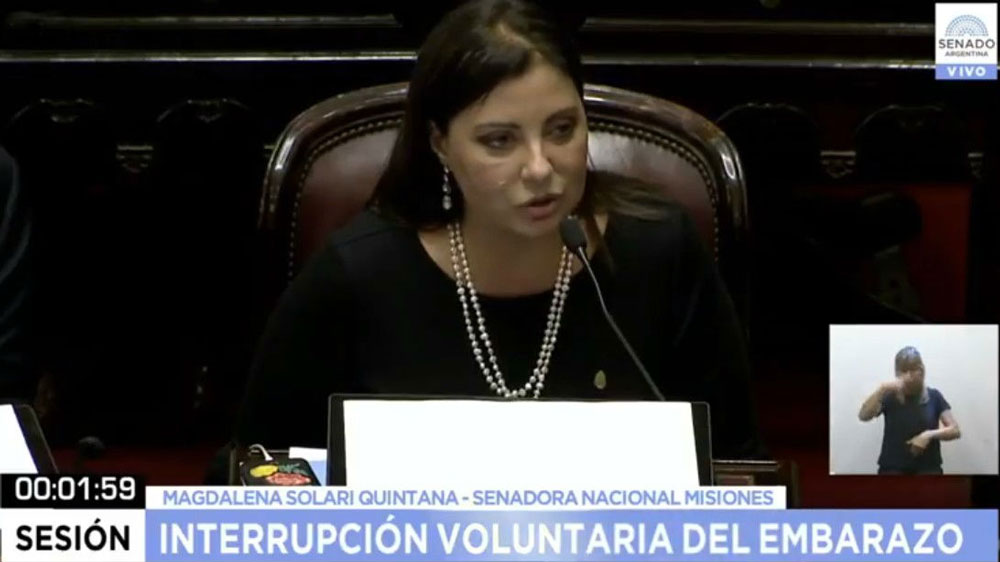 Sesión Histórica: Maggie Solari votó en contra de la legalización del aborto