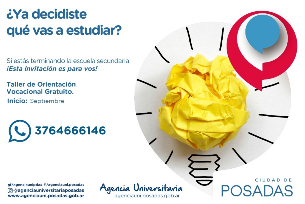 Agencia Universitaria: comienzan talleres de orientación vocacional