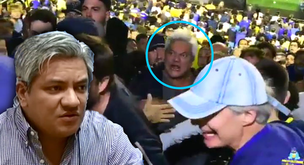 El diputado “Tati” López Vedoya, en medio de una gresca de hinchas