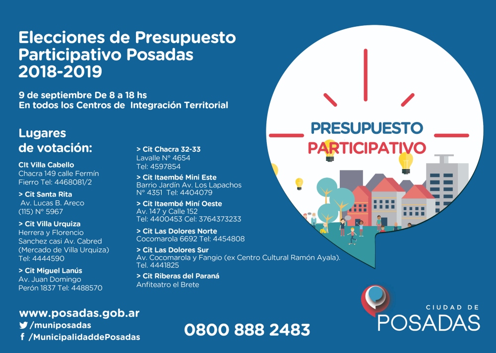 Este domingo votarán los proyectos del Presupuesto Participativo