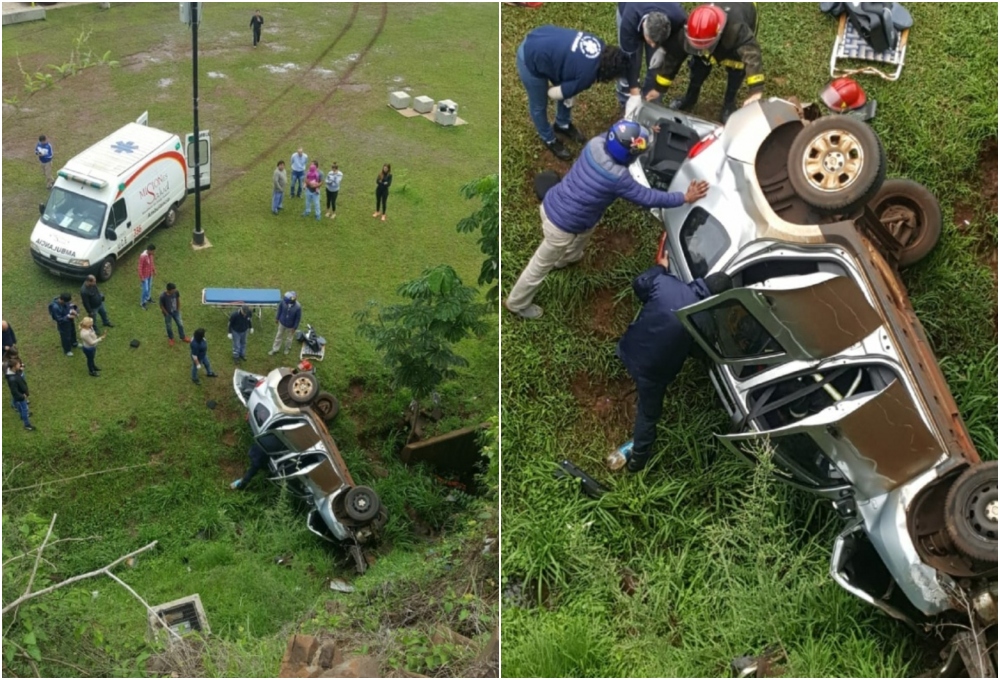 Posadas: un automóvil cayó por el barranco de la costanera