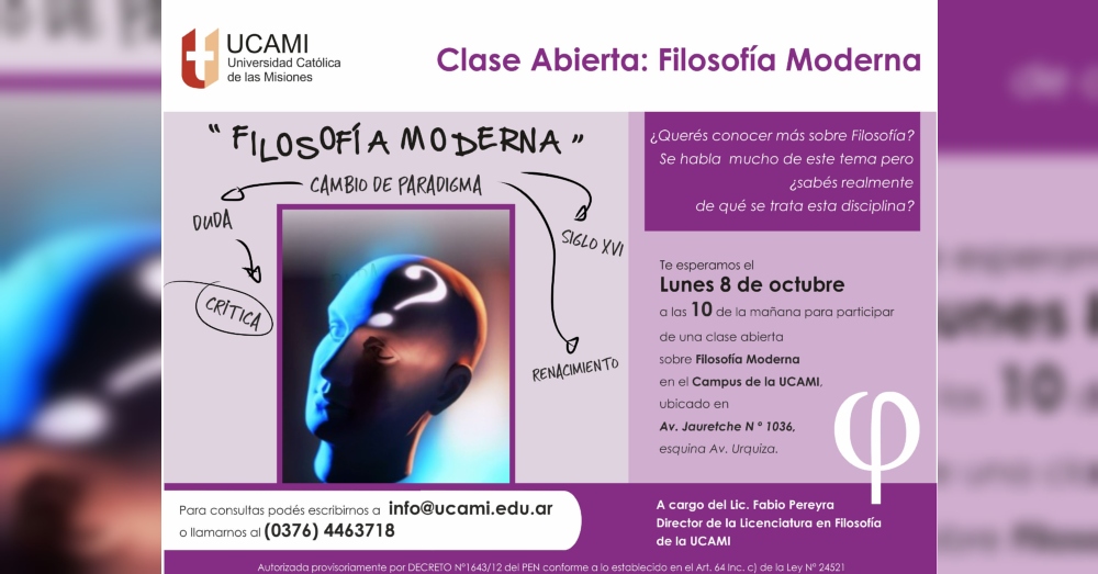 Clase Abierta de Filosofía Moderna en la UCAMI