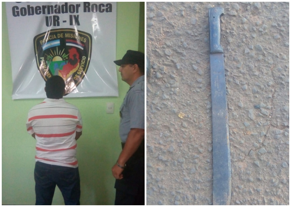 Amenazó a su pareja y atacó a policías