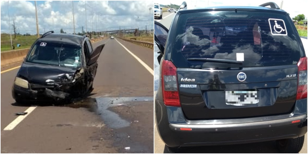 Terminó herida tras despistar en el acceso Sur