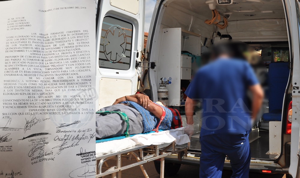 Choferes de ambulancias del SAMIC Eldorado en alerta