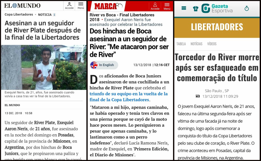 Fuerte repercusión mundial causó la muerte del hincha de River en Posadas