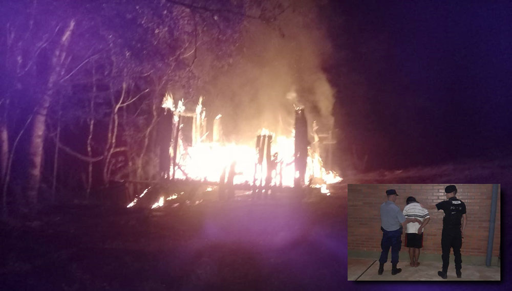 Madrugada violenta: intentó apuñalar a su hermana e incendió su casa