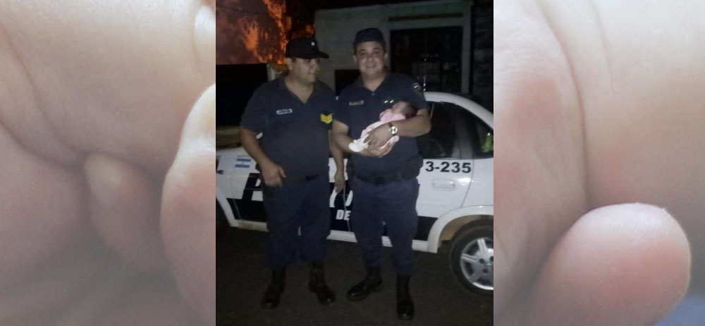Policía le salvó la vida a una nena de ocho días