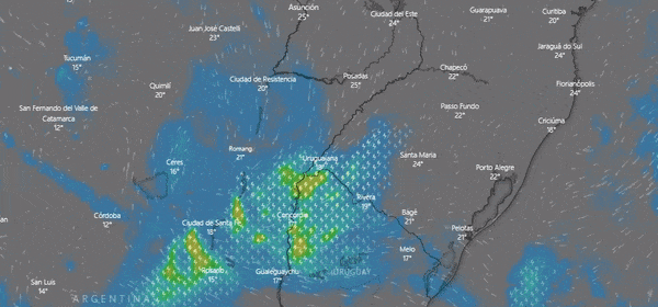 Tormentas intensas por la tarde en el sur de Misiones