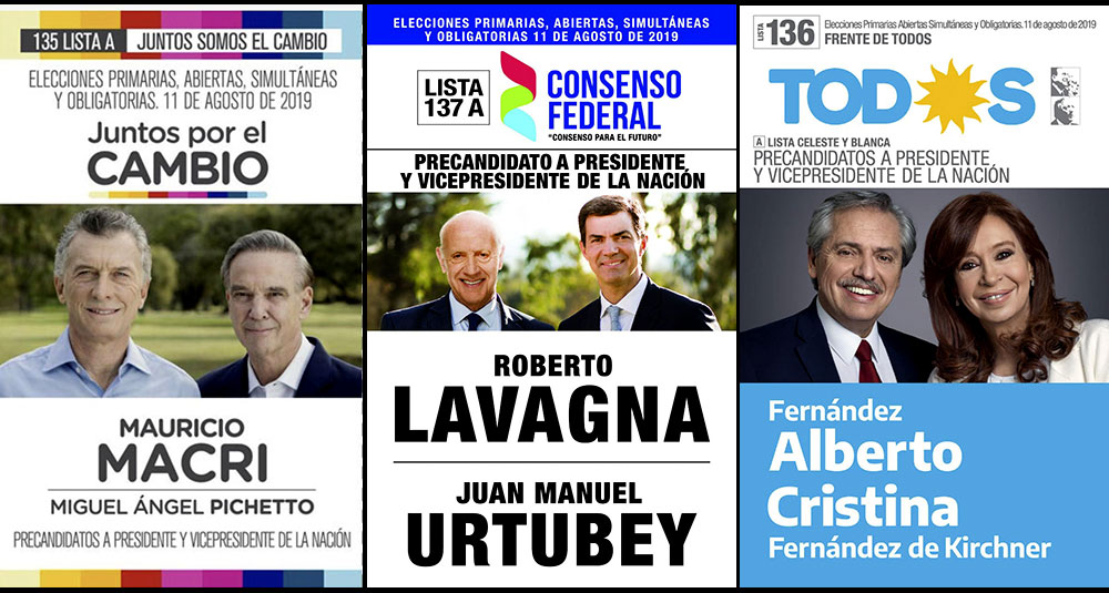 PASO 2019: se dieron a conocer las boletas de las fórmulas presidenciales