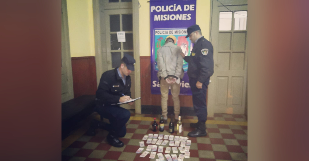 Detuvieron a supuesto empleado infiel que robó dinero y bebidas