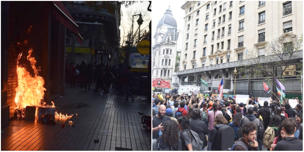 Incidentes frente al consulado chileno en Buenos Aires