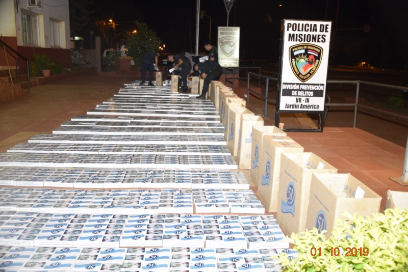 Incautaron millonario cargamento de cigarrillos de contrabando