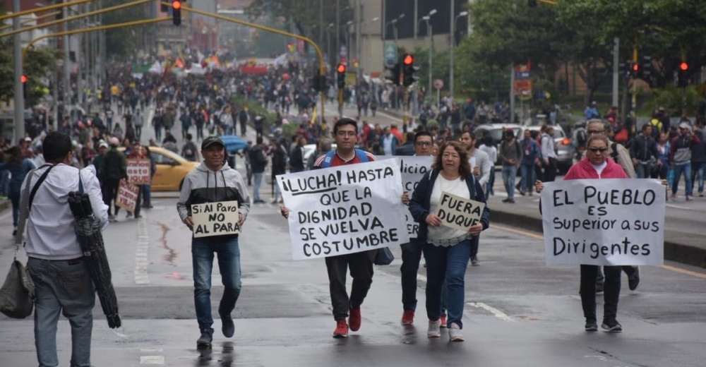 Disturbios y represión en el marco del paro nacional en Colombia