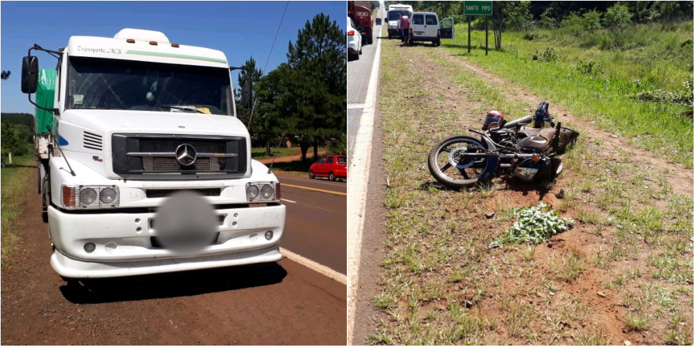Un motociclista grave tras chocar contra un camión