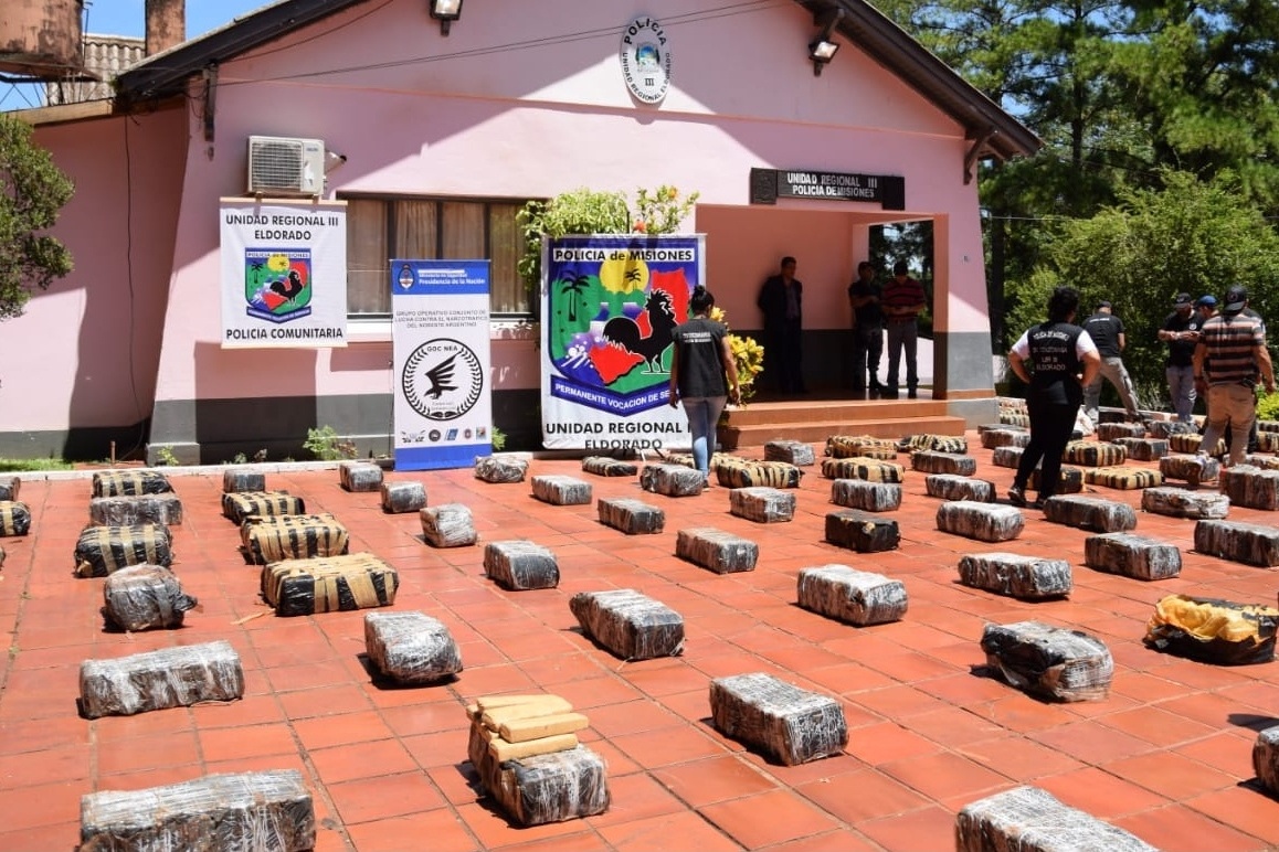 La droga incautada en Montecarlo supera las 5 toneladas