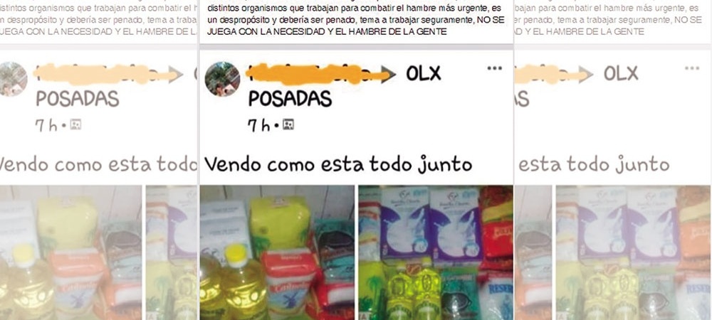 Denuncian que venden mercadería destinada a la asistencia social