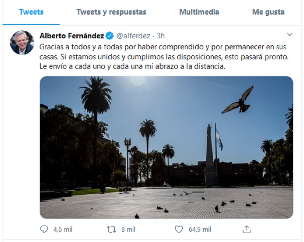 A. Fernández: “Gracias a todos y a todas por haber comprendido”