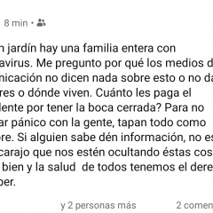 Jardín América - Publicación falsa de Facebook
