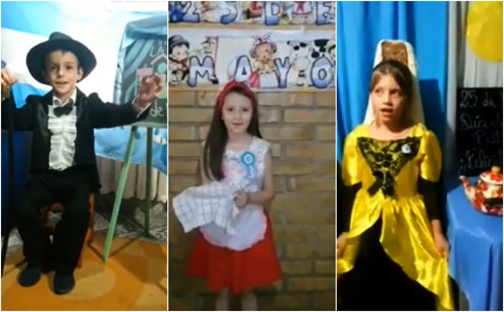 25 de Mayo cantando honrando a la Patria desde la casa