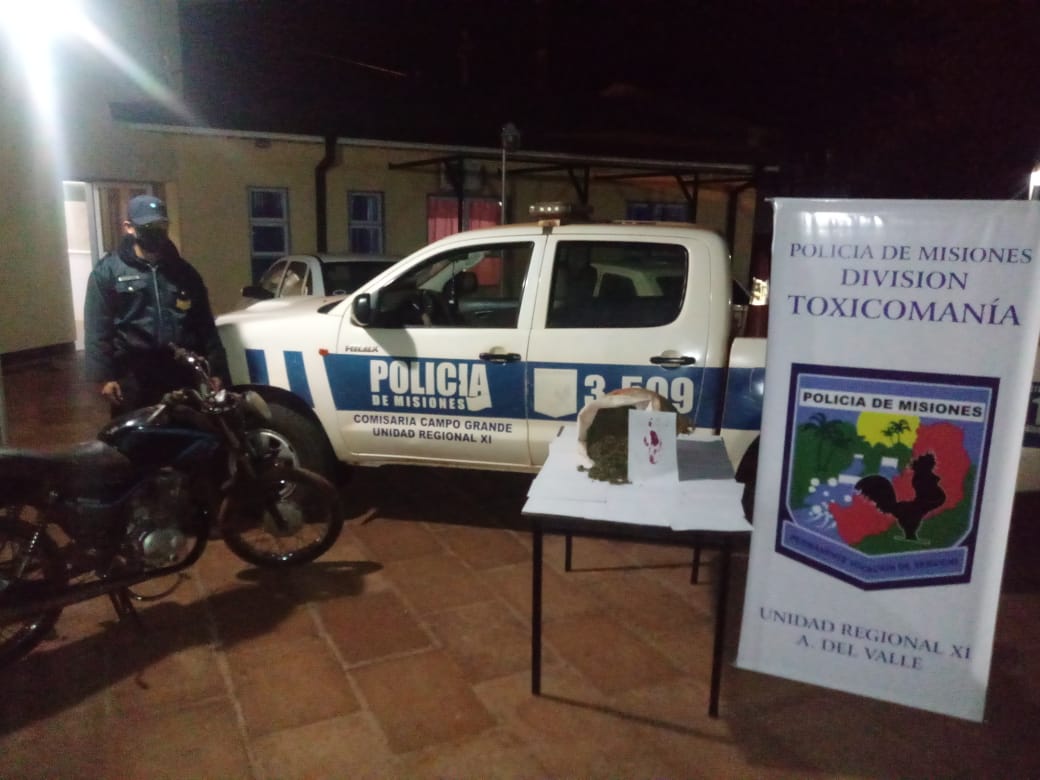 La Policía secuestró una mochila repleta de marihuana