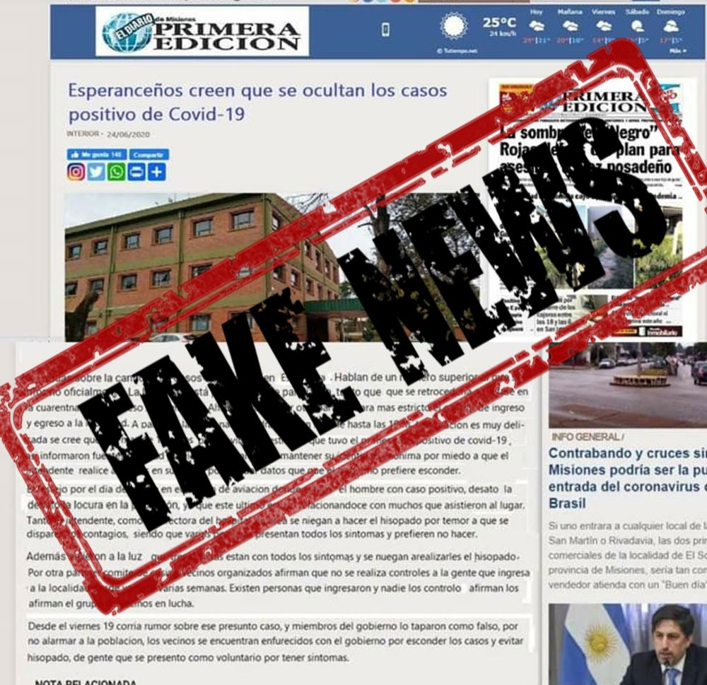 Fake news: circula una publicación ajena a PRIMERA EDICIÓN