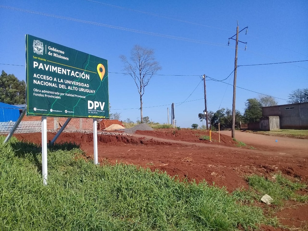 Vialidad pavimentará el acceso a  la sede de la UNAU en San Vicente