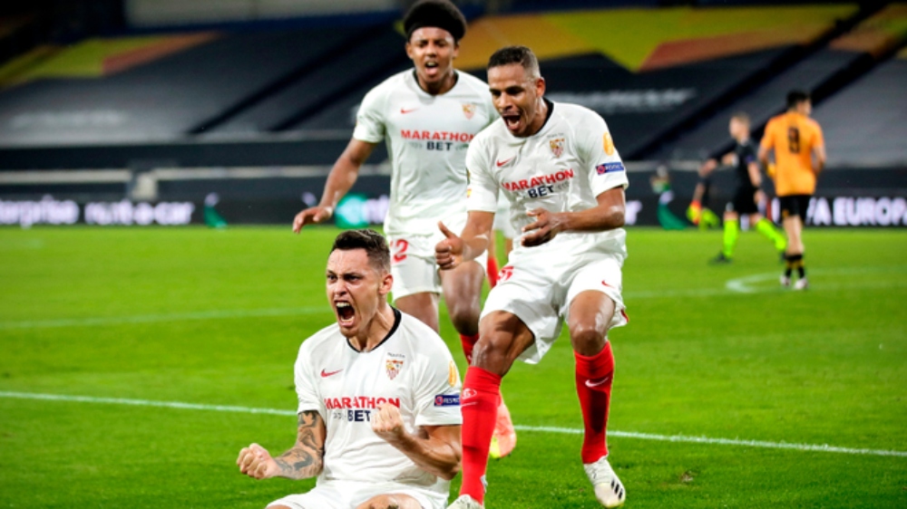 Con gol de Lucas Ocampos, Sevilla está en semis de la Europa League