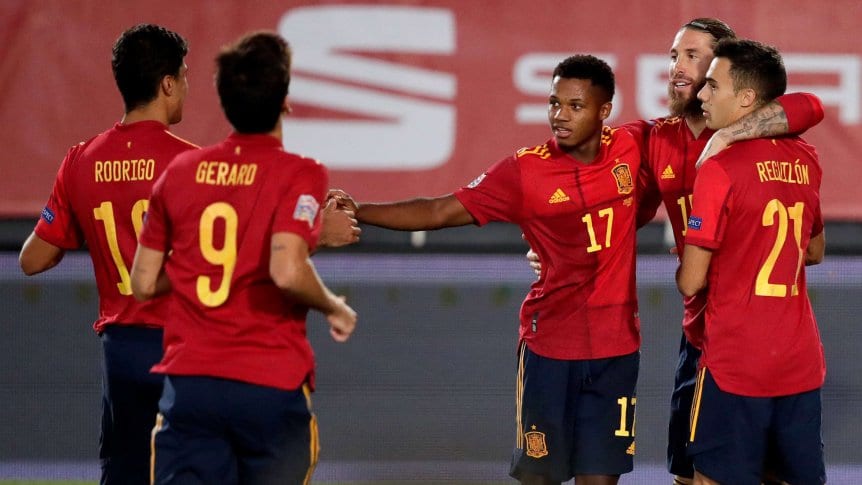España goleó a Ucrania por la Nations League