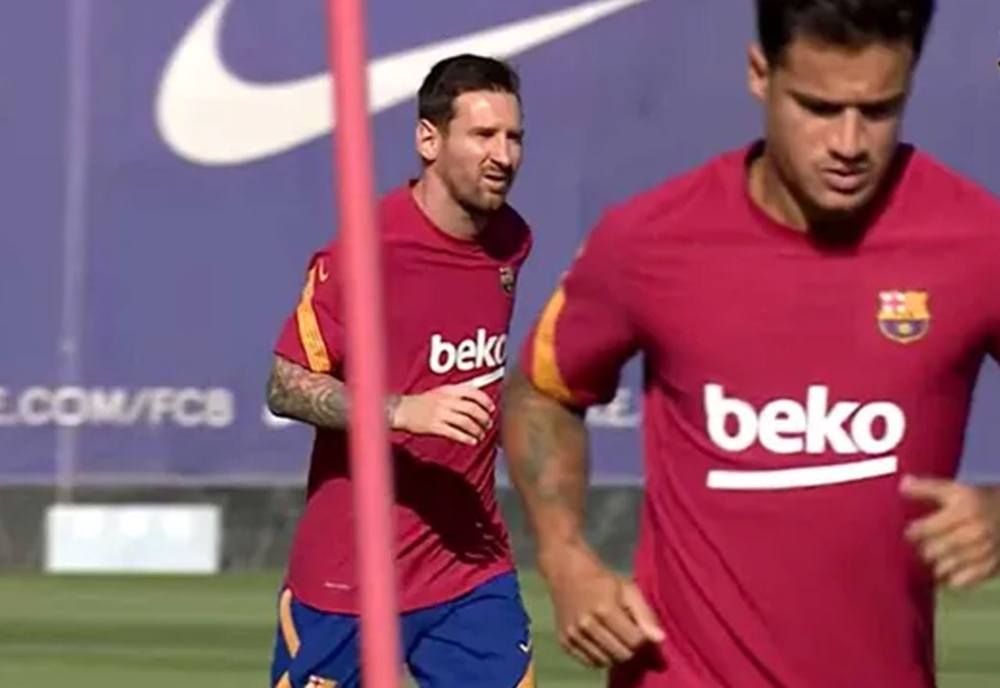 Messi entrenó solo un turno, el día después de su vuelta al Barça