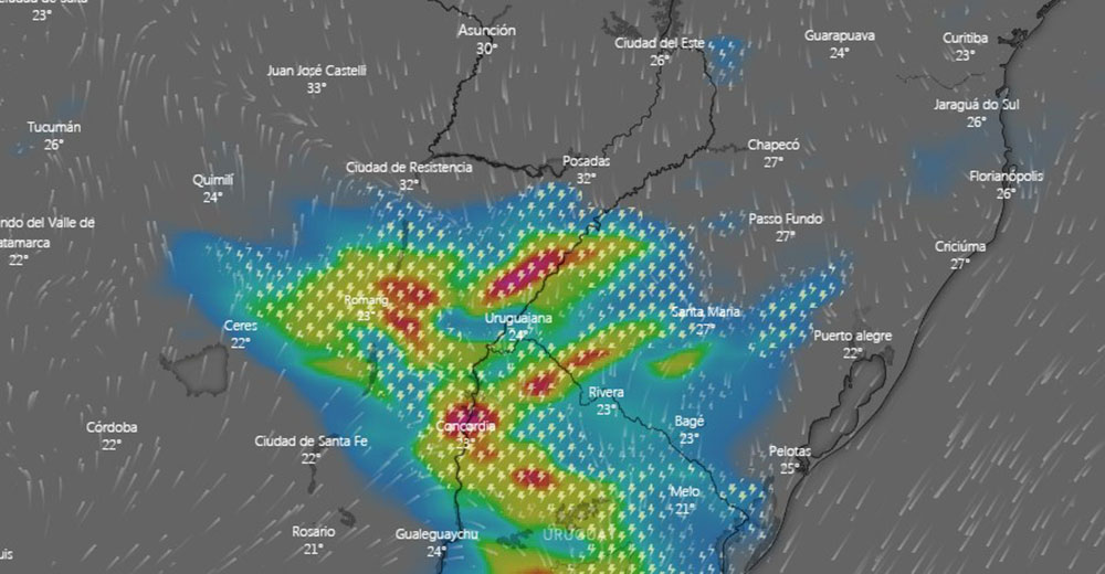 Advertencia por tormentas fuertes para Misiones