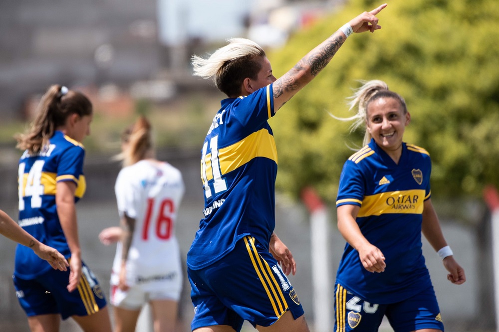 Yamila Rodríguez anotó en la goleada de Boca