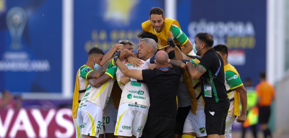 zzzznacd2NOTICIAS ARGENTINAS BAIRES, ENERO 23: Festejo del segundo gol de Defensa y Justicia convertido por Braian Romero ante Lanús durante la final de la Copa Sudamericana. Foto NA: CONMEBOLzzzz