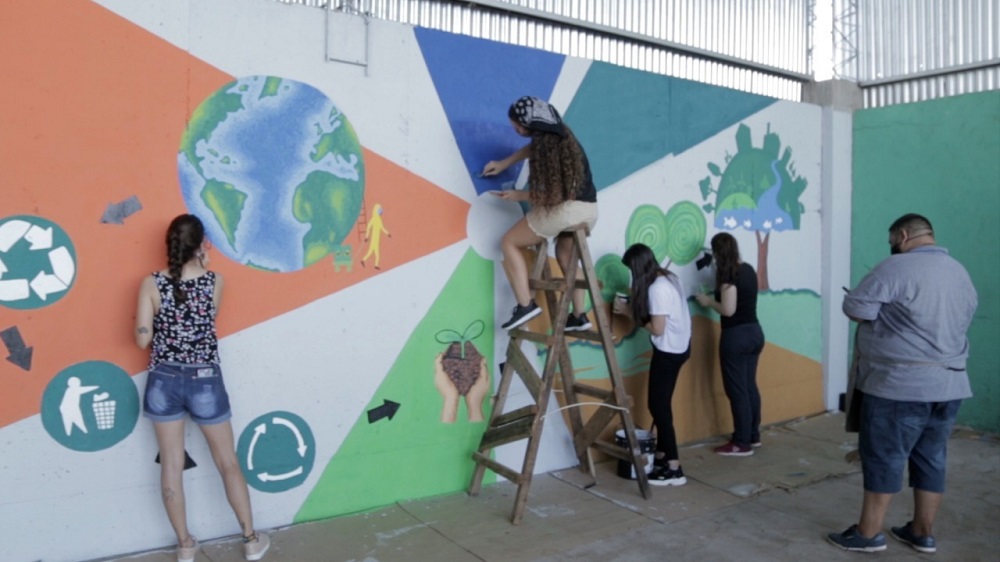 Ya está terminado el mural artístico del Centro Verde Municipal de Posadas