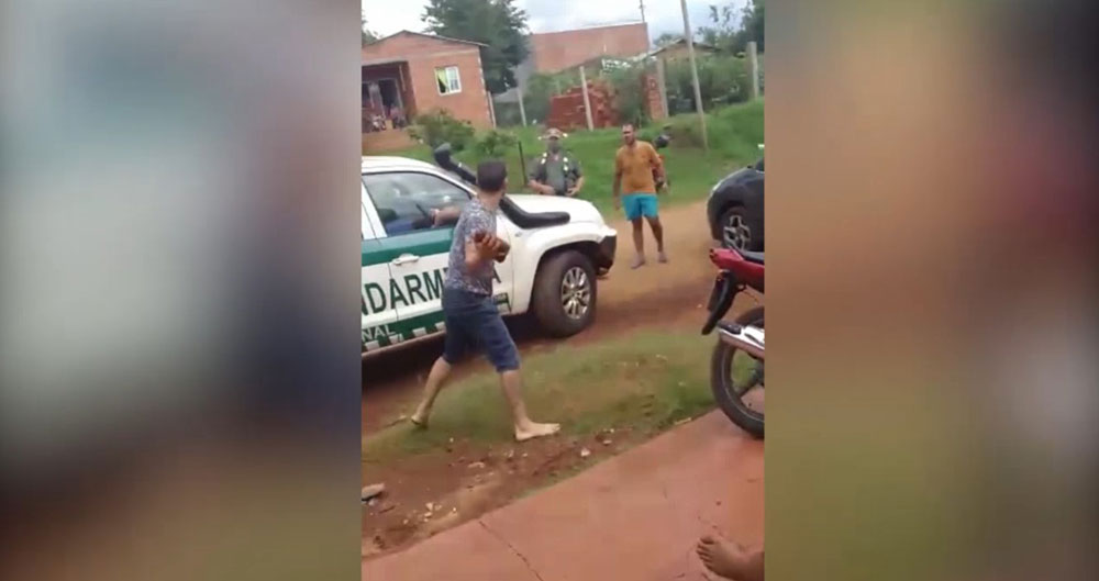 Dañaron dos patrullas de GN y un joven terminó herido y detenido