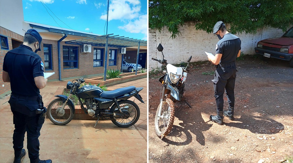 Policiales - Recuperaron dos motocicletas robadas en San Vicente y en Jardín América