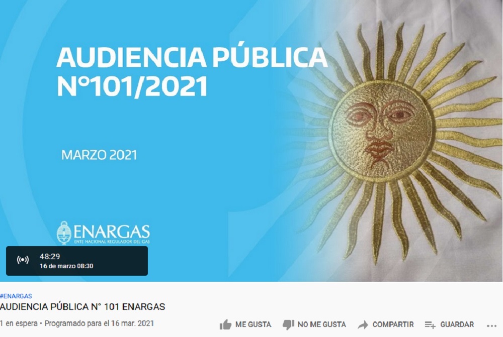 Tarifas de gas: por Youtube se puede seguir la audiencia pública