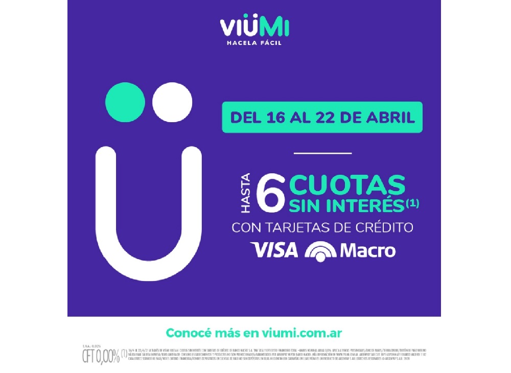 Con viüMi en este mes tenés seis cuotas sin interés
