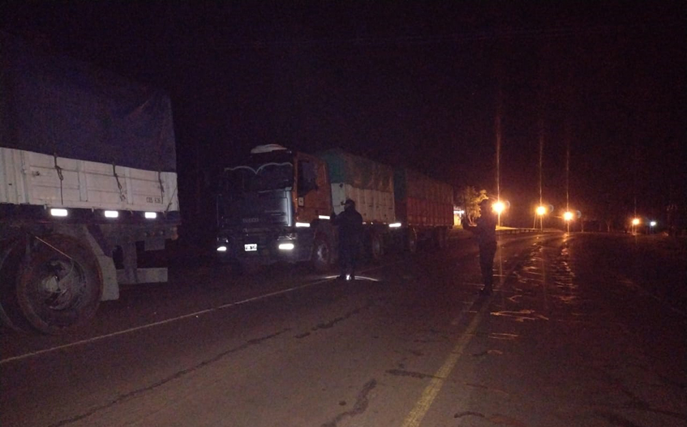 Interceptaron cuatro camiones sojeros que evadieron el control fiscal