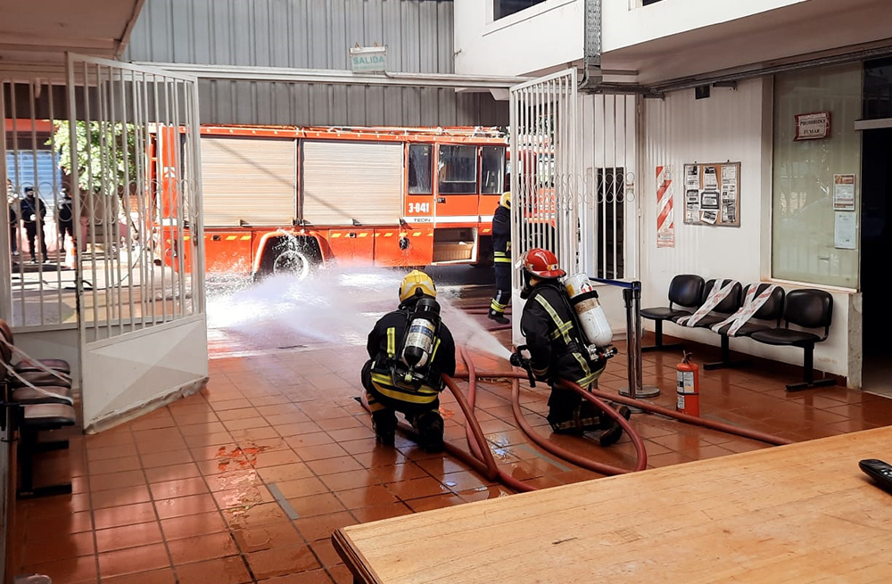 Realizaron un simulacro de incendio en el Juzgado Federal de Oberá
