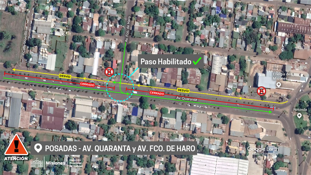 Se habilitó el tránsito en la intersección de Francisco de Haro y Quaranta