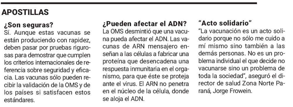 Médico difundió en un audio una versión conspirativa mundial a través de las vacunas