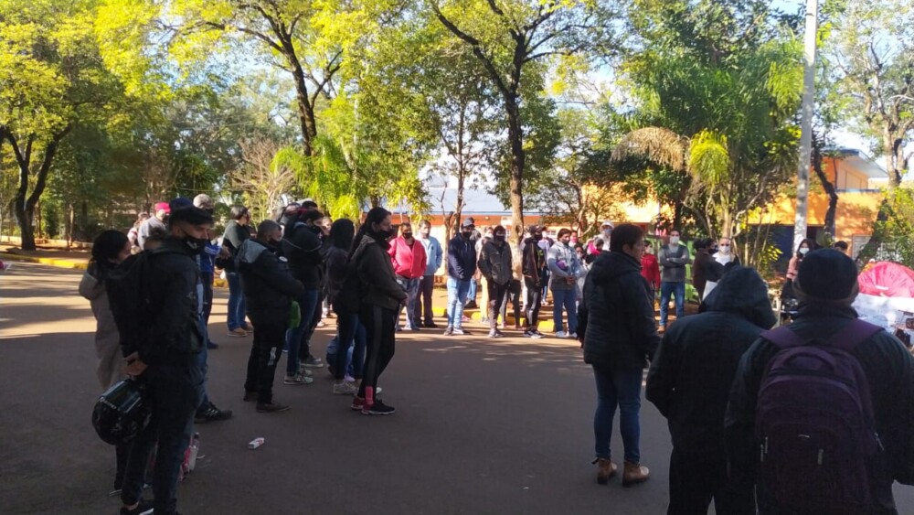 Corte frente a la Escuela 468 de Eldorado